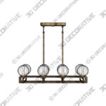 Crosby 8-Light Linear Chandelier in Warm Brass - 3D Decorative