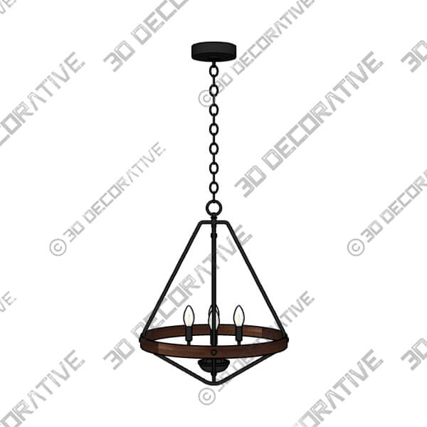 Industrial Black Diamond-Shaped Chandeliers - 4 Lights