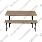 Ezra 6 Seater Rectangular Dining Table - 3D Decorative