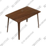 GDF Studio Elsinore Finished Wood Dining Table - 3D Decorative