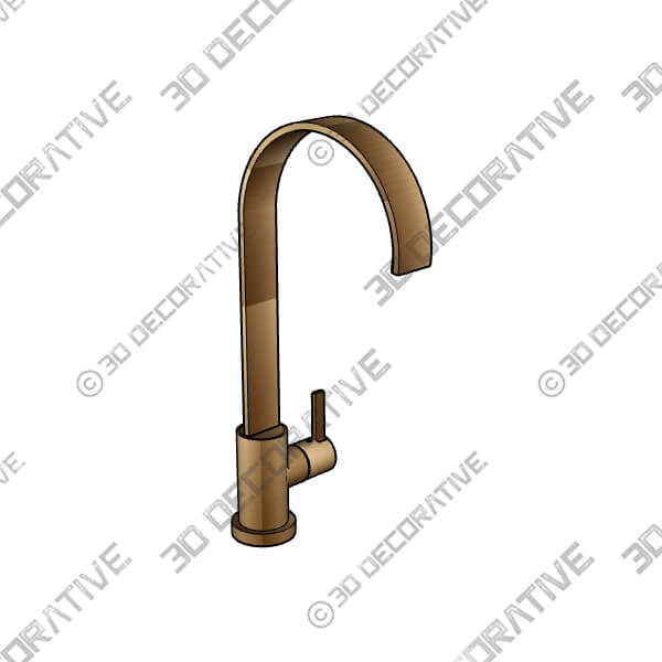 Coral Single Handle Standard Kitchen Faucet - 3D Decorative