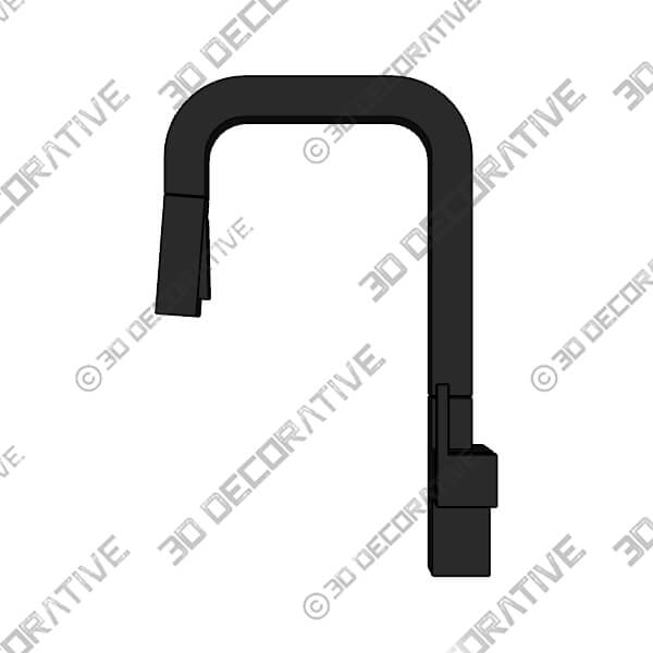 Matte Black Junction Pull Down Sprayer Kitchen Sink Faucet, Single Handle Kitchen Faucet (Part number - 3D Decorative