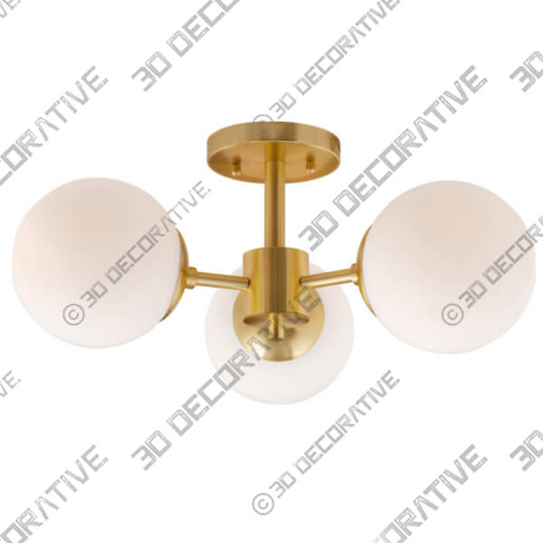 3-Light Semi Flush Mount