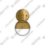 360 Lighting Luna Brass and White Glass Globe Modern Plug-In Wall Lamp - 3D Decorative