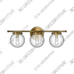 3-Light Bath Bar, Natural Brass