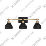 LALUZ 3-light Matt Black Dome Shade