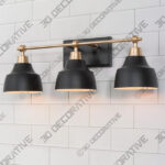 LALUZ 3-light Matt Black Dome Shade