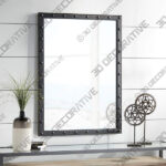 Braddock 28 x 38 Rustic Industrial Black Frame Wall Mirror