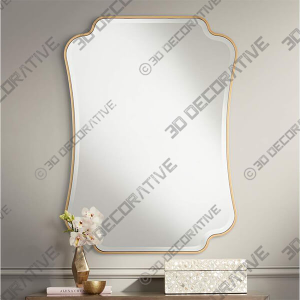 Indara Antique Gold 27 x 38 Scallop Wall Mirror