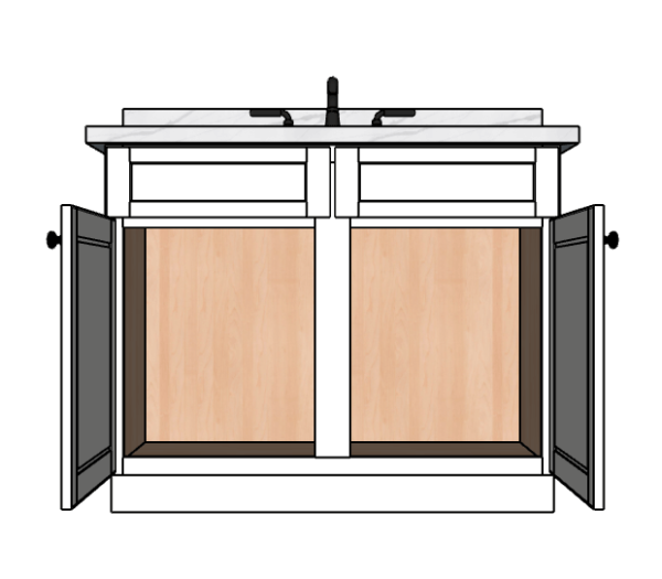 42 Inches to 45 Inches Vanity - 3D Decorative