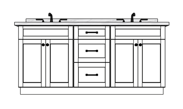 72 Inches to 75 Inches Vanity - 3D Decorative