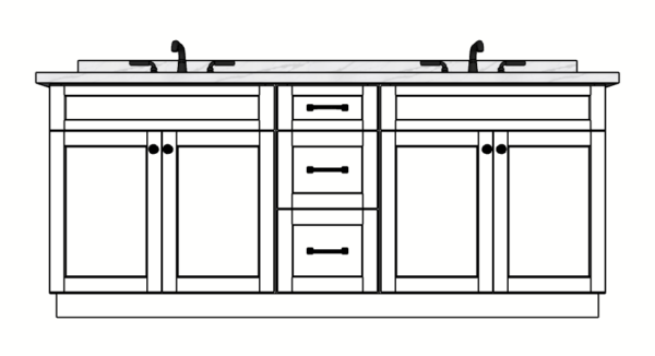 81 Inches to 84 Inches Vanity - 3D Decorative