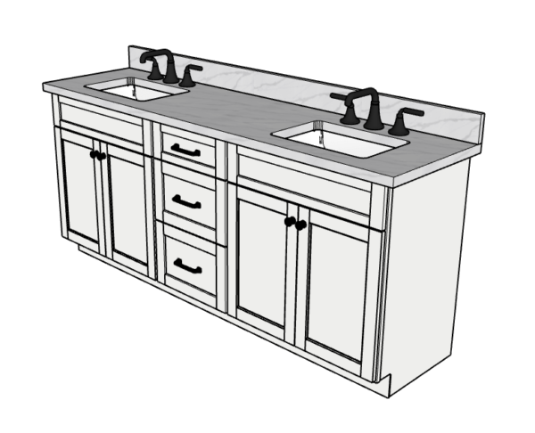 78 Inches to 81 Inches Vanity - 3D Decorative