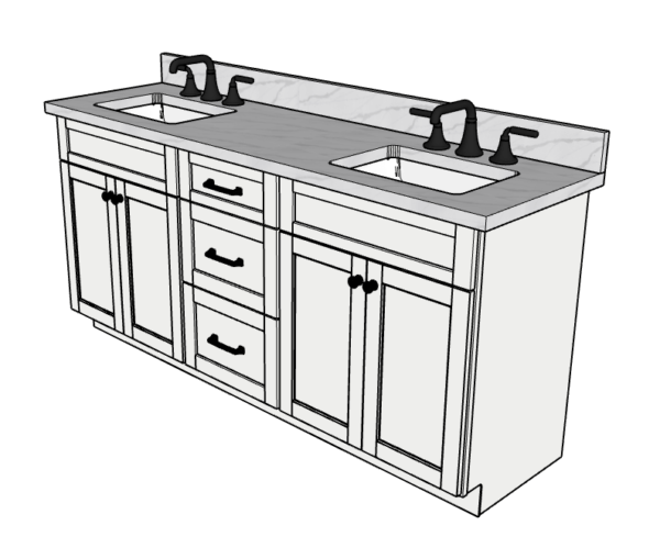 72 Inches to 75 Inches Vanity - 3D Decorative