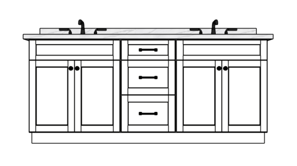 78 Inches to 81 Inches Vanity - 3D Decorative