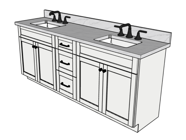 81 Inches to 84 Inches Vanity - 3D Decorative