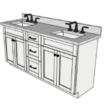 69 Inches to 72 Inches Vanity - 3D Decorative