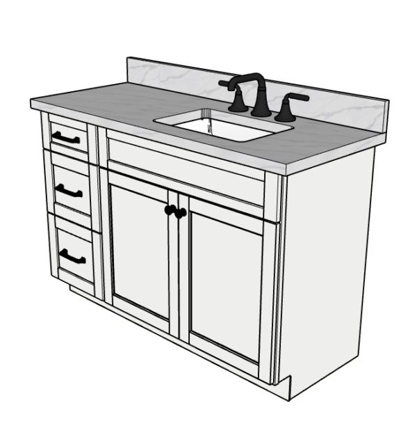 51 Inches to 54 Inches Vanity - 3D Decorative