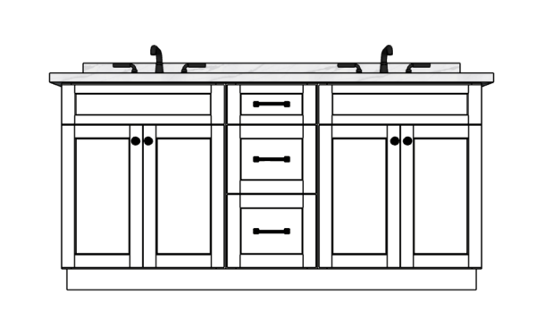 69 Inches to 72 Inches Vanity - 3D Decorative