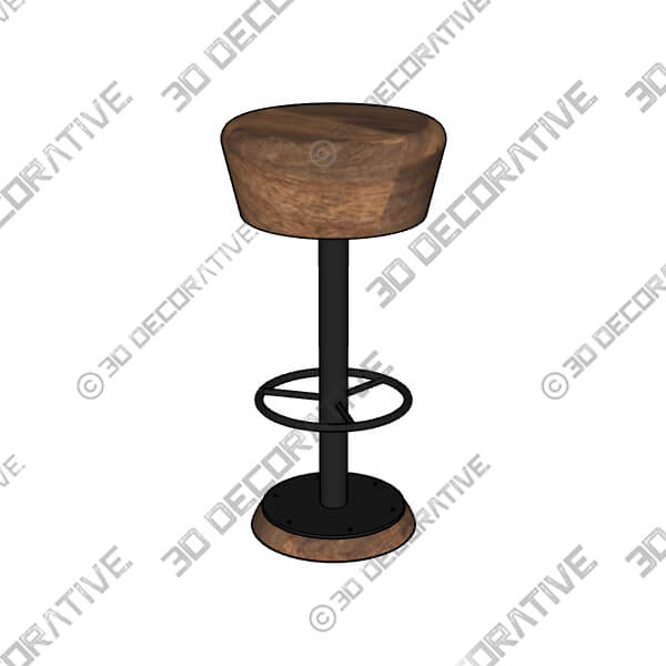 Caymus Counter Stool Waxed Wood and Iron