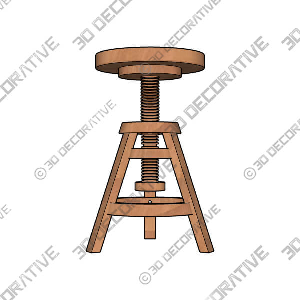 Folk Adjustable Stool Milk Oak