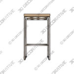 Givens Light Brown Solid Wood with Silver Metal Frame Counter Stool - 3D Decorative