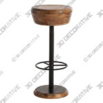 Caymus Counter Stool Waxed Wood and Iron - 3D Decorative