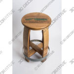 Engraved Barrel Bar Stool