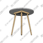 Atra Concrete Round Cafe Table - 3D Decorative