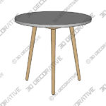 Atra Concrete Round Cafe Table - 3D Decorative