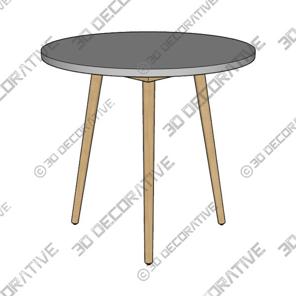 Atra Concrete Round Cafe Table - 3D Decorative