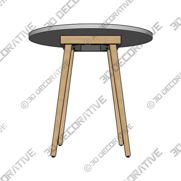 Atra Concrete Round Cafe Table - 3D Decorative