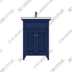 Cameron 24 Wide Blue Wood 2-Door Single Sink Vanity