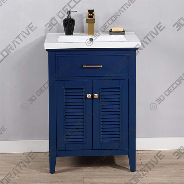 Cameron 24 Wide Blue Wood 2-Door Single Sink Vanity