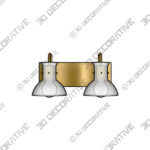 Aged Brass Luke 2 Light Transparent Dimmable Vanity Light - 3D Decorative