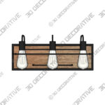 Copley 20 Wide 3-Light Vanity Light, Matte Black - 3D Decorative