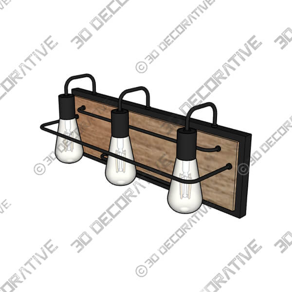 Copley 20 Wide 3-Light Vanity Light, Matte Black - 3D Decorative