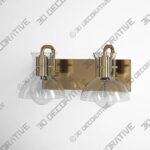 Aged Brass Luke 2 Light Transparent Dimmable Vanity Light - 3D Decorative