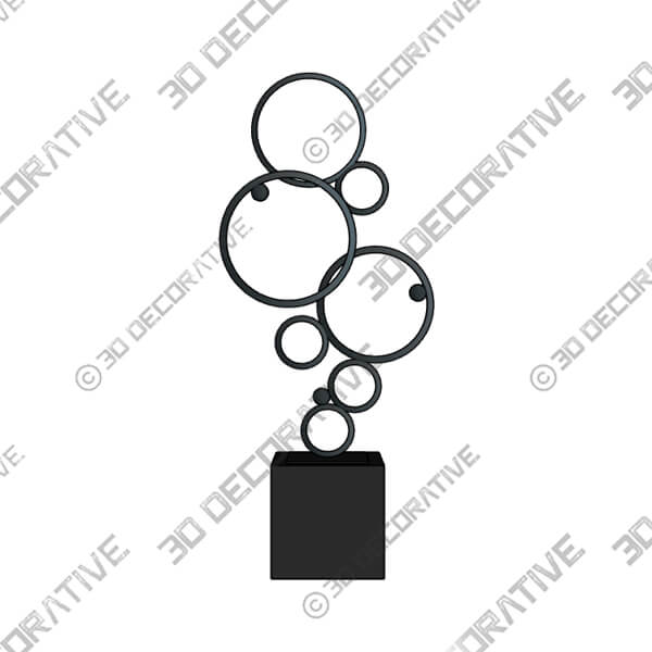 Bubbly 15 High Glossy Black Metal Sculpture - 3D Decorative