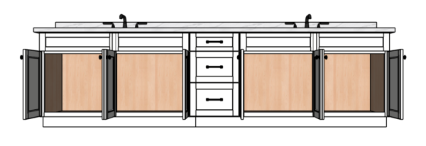 126 Inches to 129 Inches Vanity - 3D Decorative