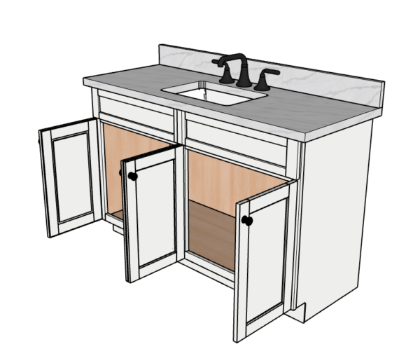 54 Inches to 57 Inches Vanity - 3D Decorative