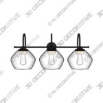 3-Light Vanity Light, Dark Bronze 3-Light Vanity Light, Dark Bronze - 3D Decorative