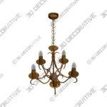 Candelabra (1) 5 Light Candelabra Ceiling Fitting - 3D Decorative
