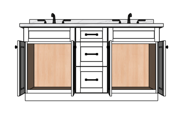 63 Inches to 66 Inches Vanity - 3D Decorative