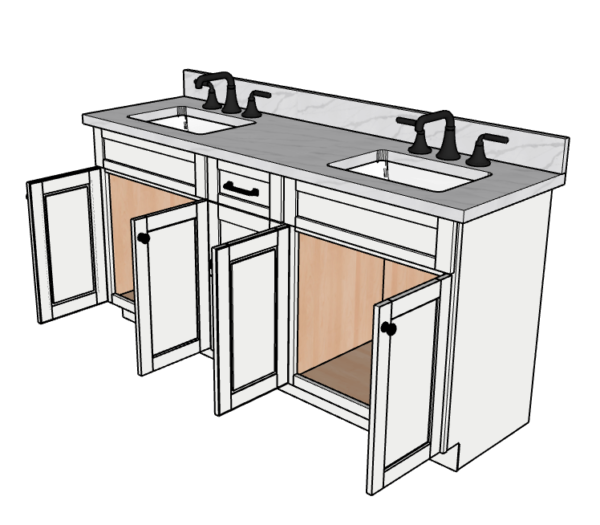 69 Inches to 72 Inches Vanity - 3D Decorative
