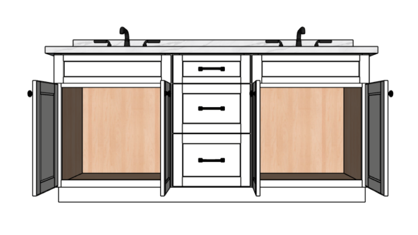 72 Inches to 75 Inches Vanity - 3D Decorative
