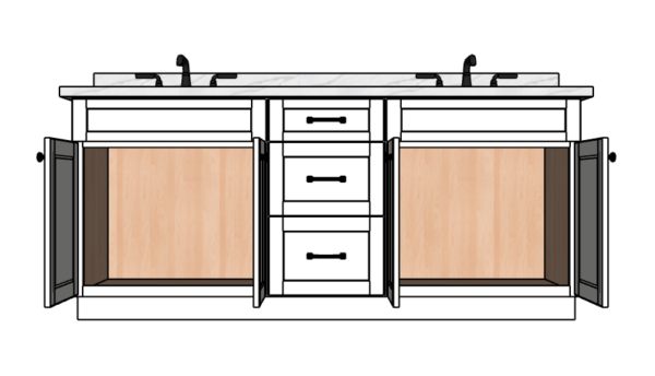 78 Inches to 81 Inches Vanity - 3D Decorative