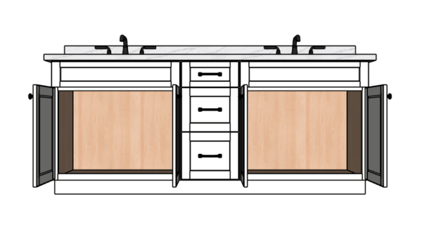 81 Inches to 84 Inches Vanity - 3D Decorative