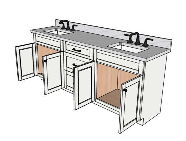 84 Inches to 87 Inches Vanity - 3D Decorative