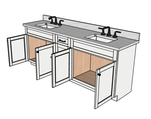 87 Inches to 90 Inches Vanity - 3D Decorative